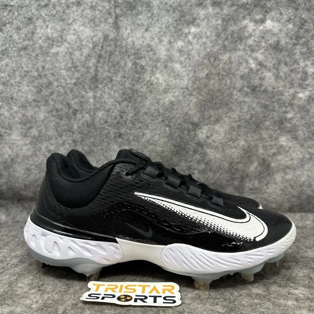 Nike Alpha Huarache Elite 4 Baseball Cleats Men Sz 8.5 Black Metal DJ6521-001